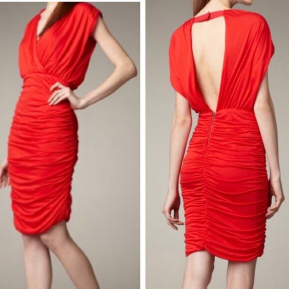 Alice + Olivia Dresses & Skirts - Alice and Olivia Nanette Ruched Dress Red Size Small